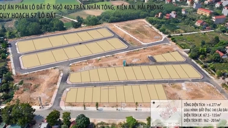 Hải Phòng đấu giá 57 lô đất tại phường Kiến An, với giá khởi điểm từ 18 triệu đồng/m2