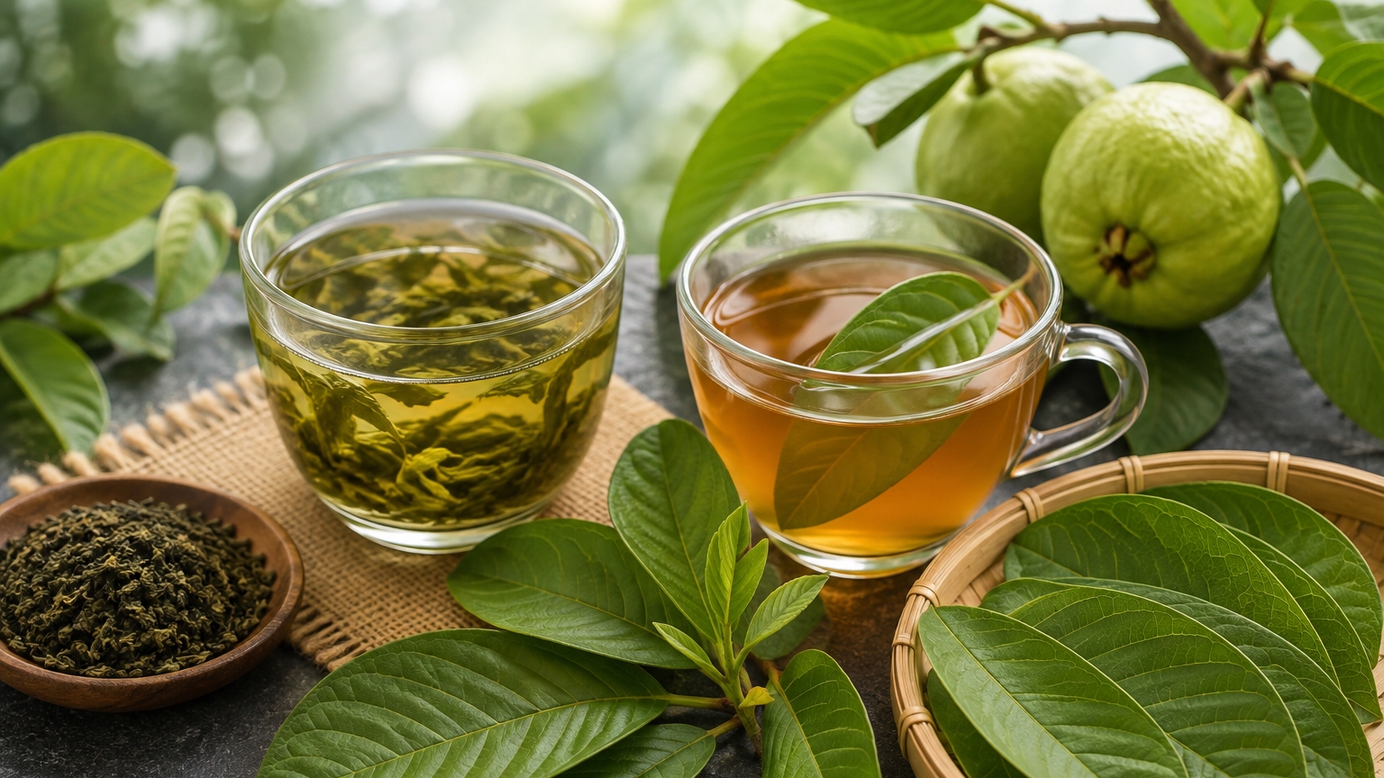 Lá ổi hay trà xanh làm chậm quá trình lão hóa hơn?