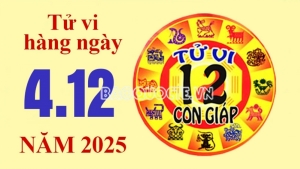 Tử vi hôm nay, xem tử vi 12 con giáp hôm nay ngày 4/12/2025: Tuổi Dậu sự nghiệp hanh thông